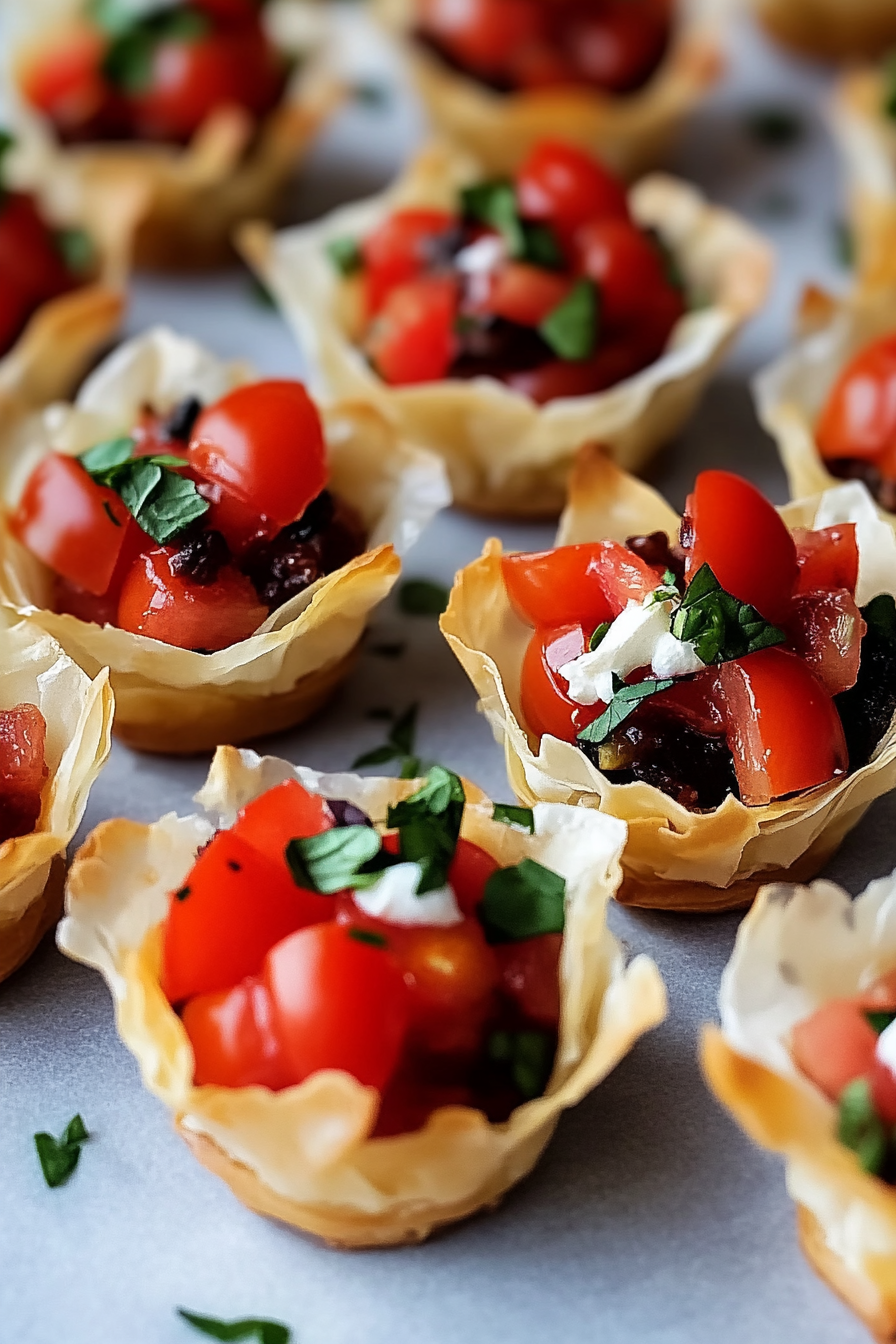 Christmas Bruschetta Phyllo Cups