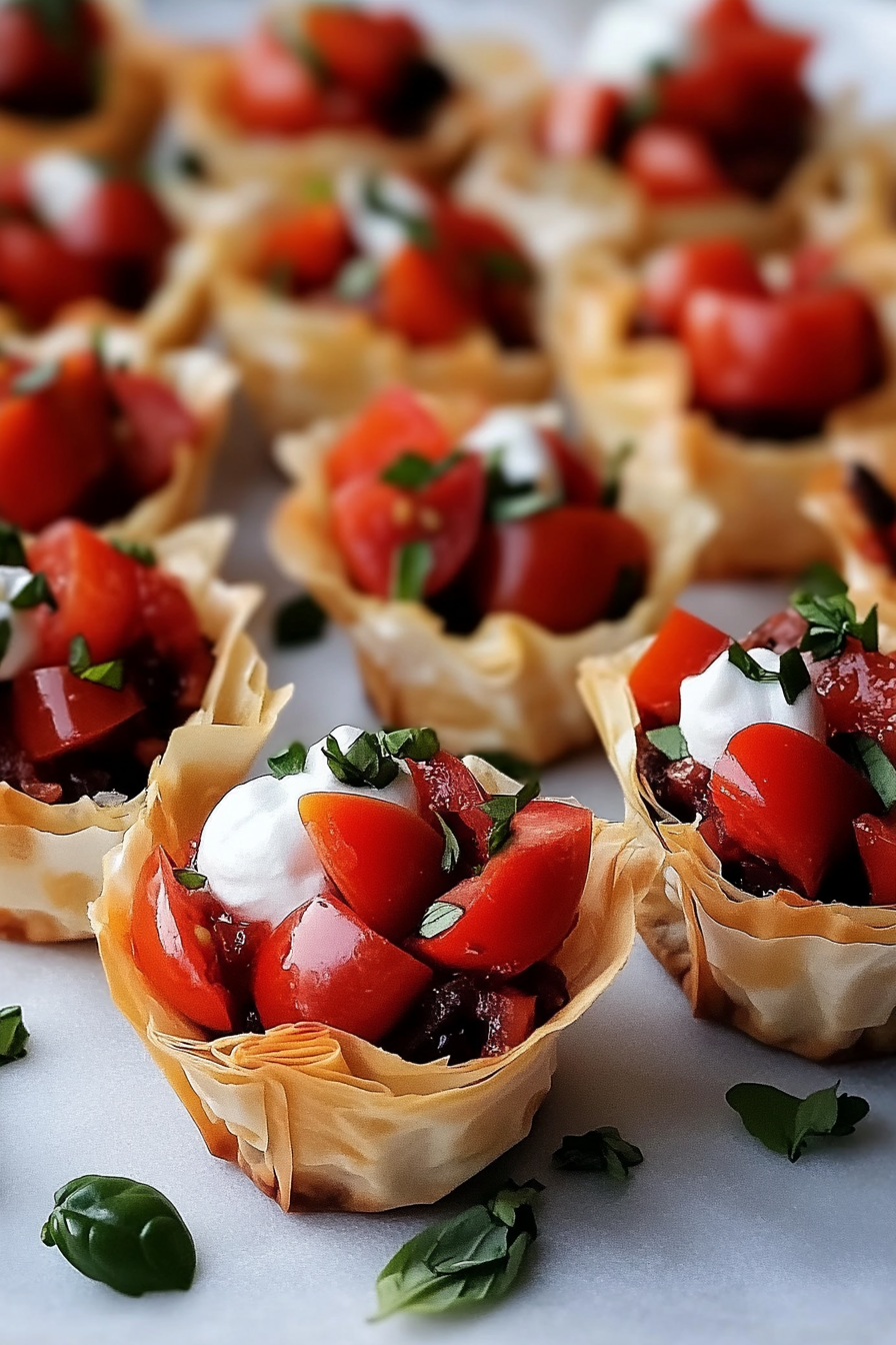 Christmas Bruschetta Phyllo Cups
