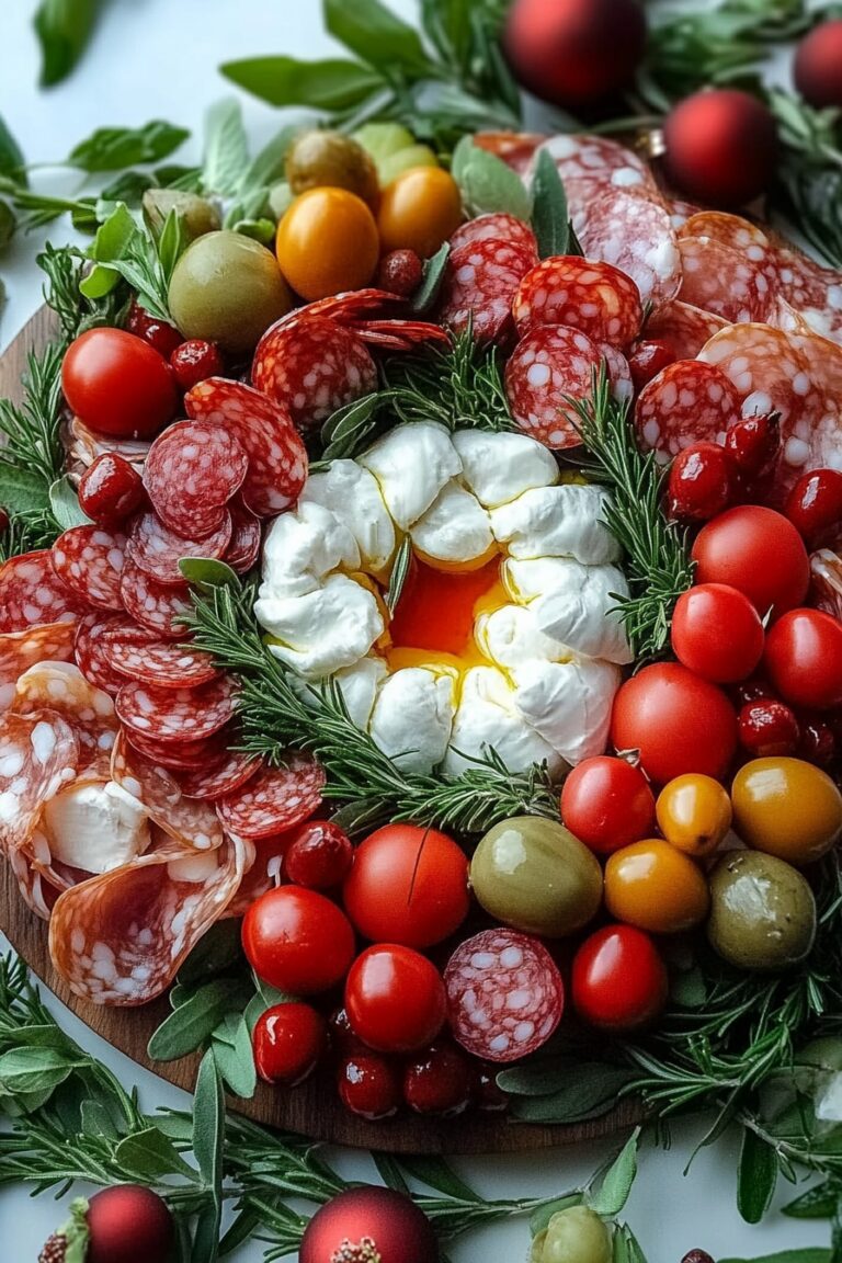 Christmas Burrata Charcuterie Wreath