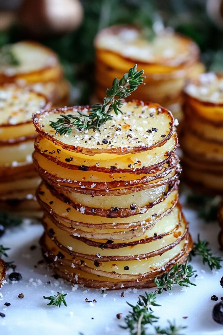 Christmas Crispy Parmesan Potato Stacks