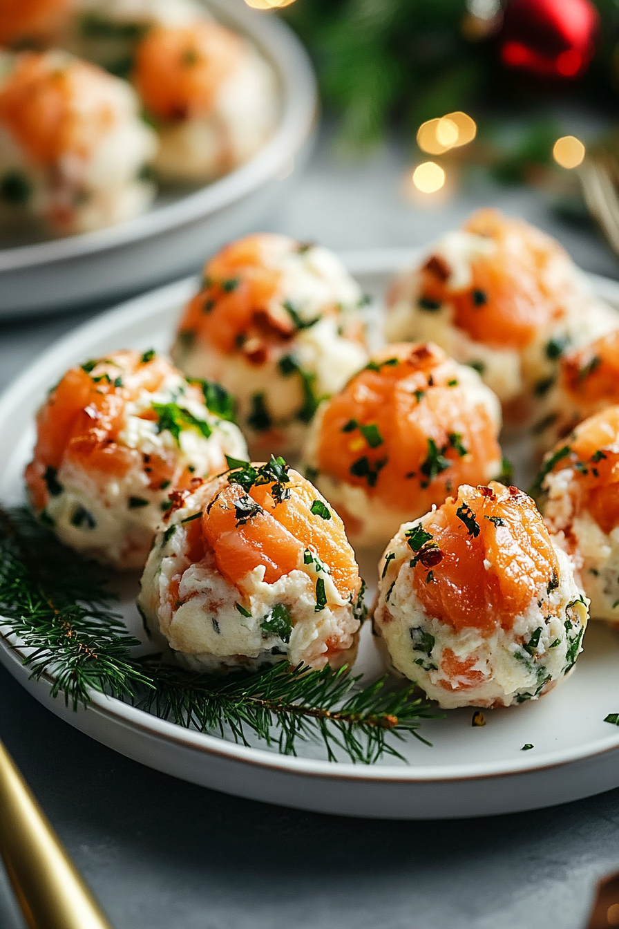 Christmas Salmon Cheese Balls