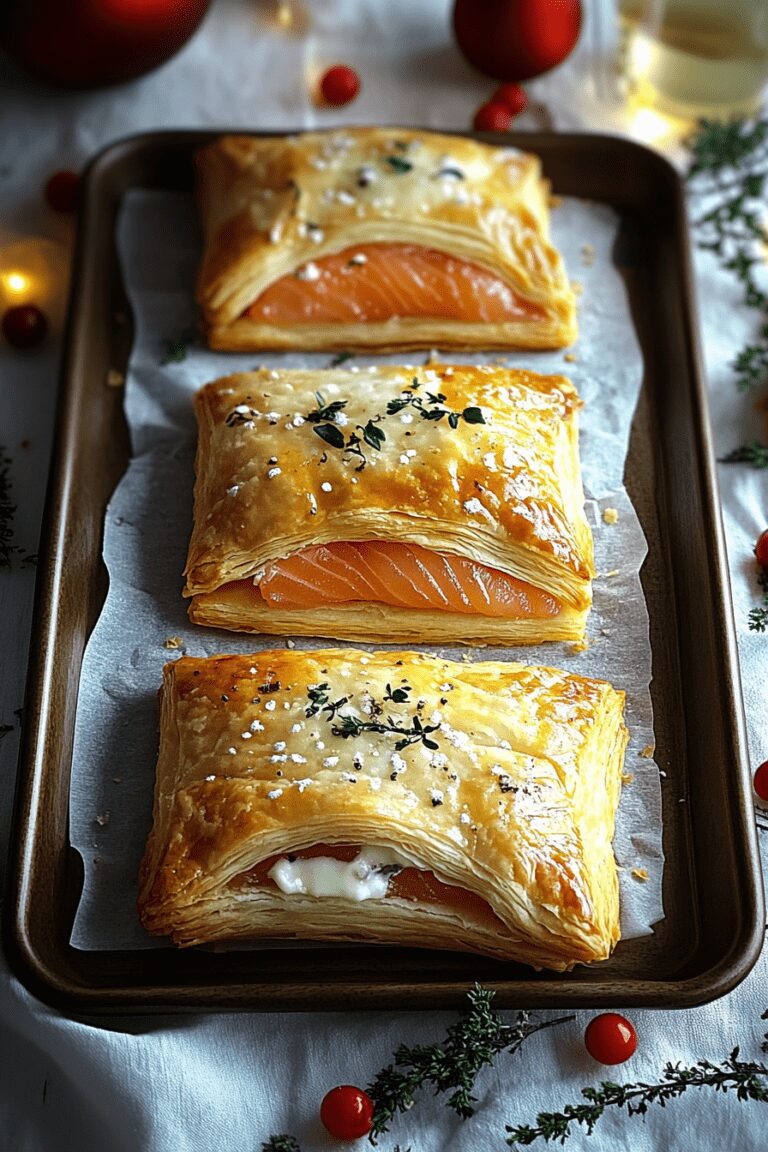 Christmas Smoked Salmon Cheese Puff Pastry Pockets