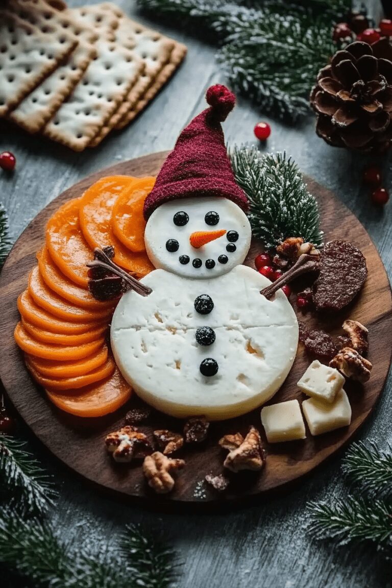 Christmas Snowman Cheese Board