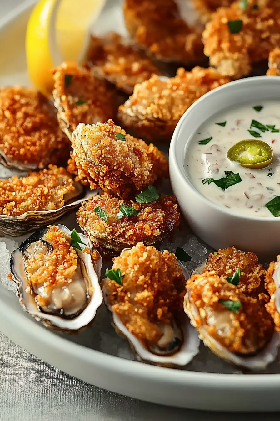 Crispy Oven Baked Oysters with Jalapeno Mayonnaise