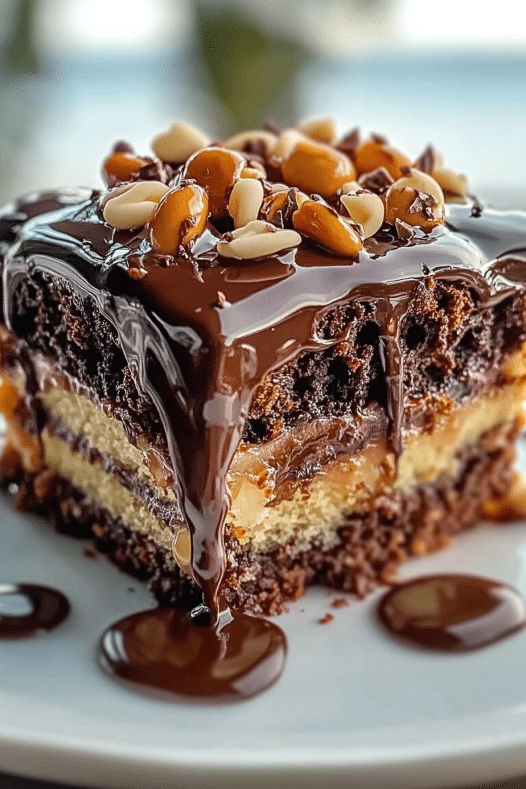 German Chocolate Poke Cake