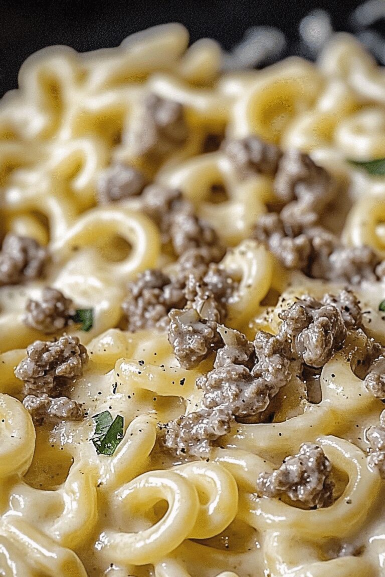 Ground Beef Alfredo Pasta