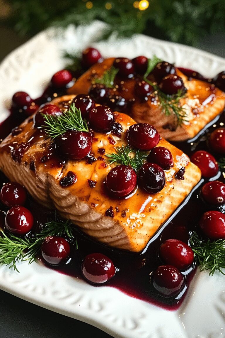 Holiday Glazed Salmon with Cranberries