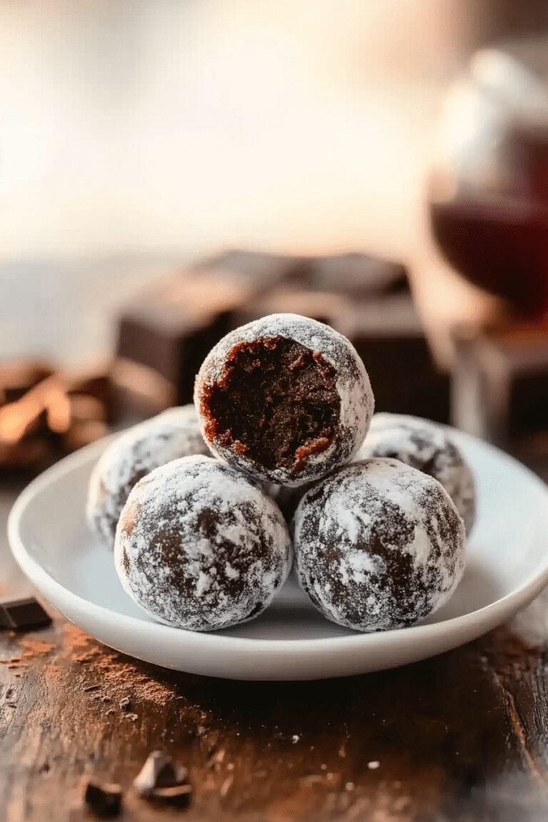 No Bake Chocolate Bourbon Balls