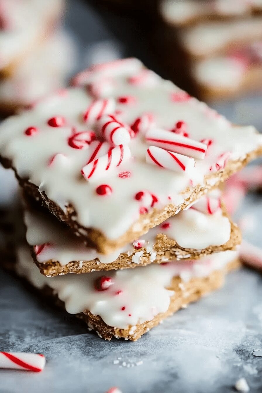 Peppermint Crunch White Chocolate Covered Graham Crackers
