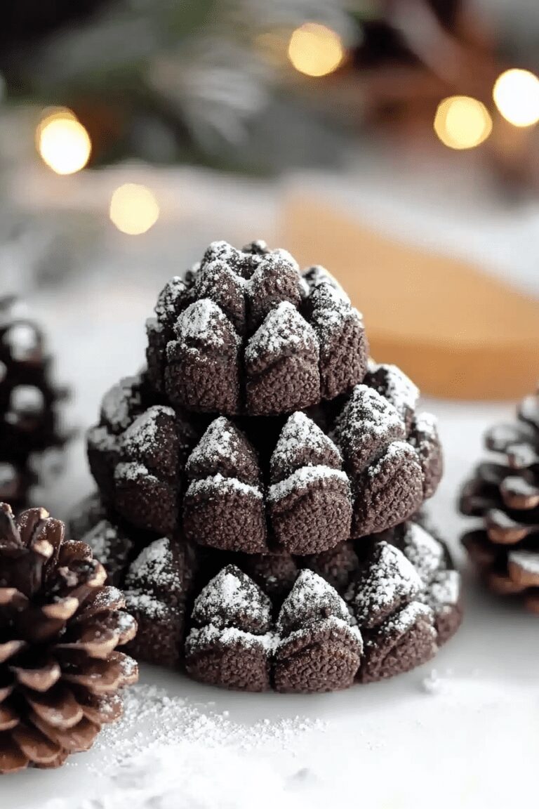 Snowy Oreo Pinecones