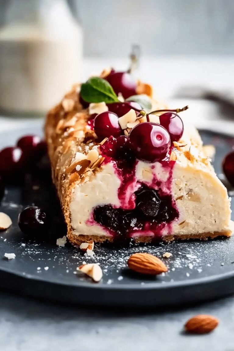 Sour Cherry and Almond Roulade