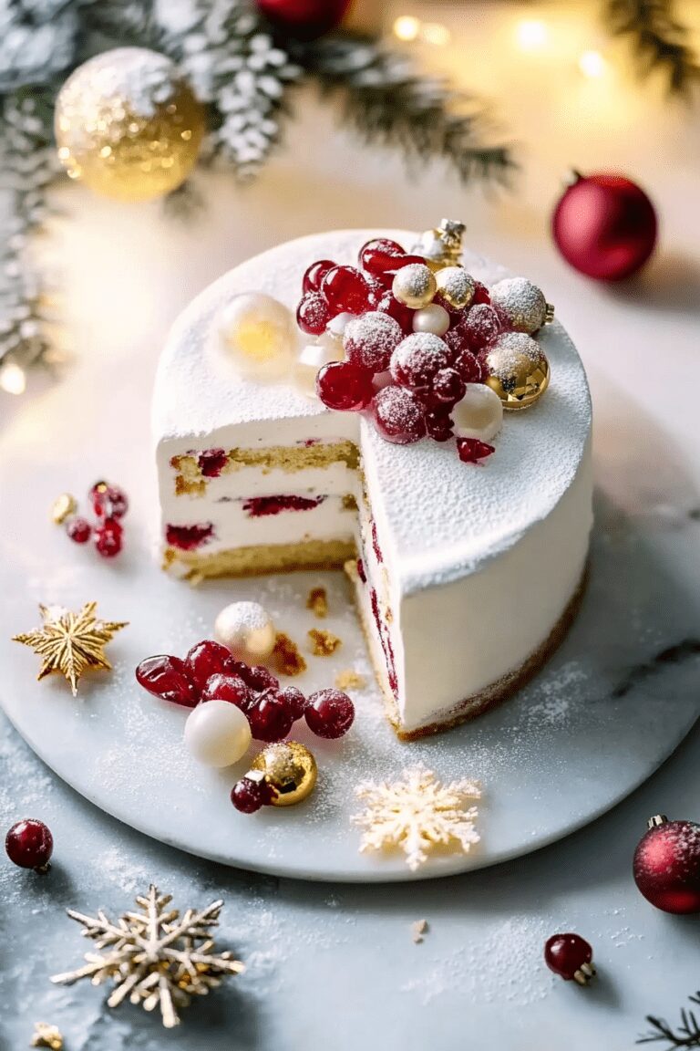 White Christmas Mousse Cake