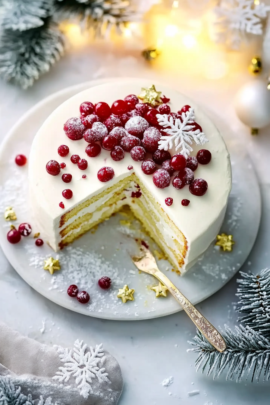 White Christmas Mousse Cake