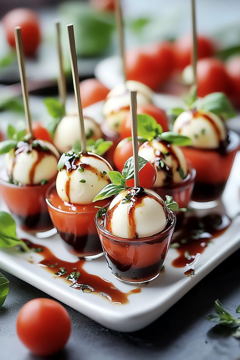 christmas mini caprese salad cups