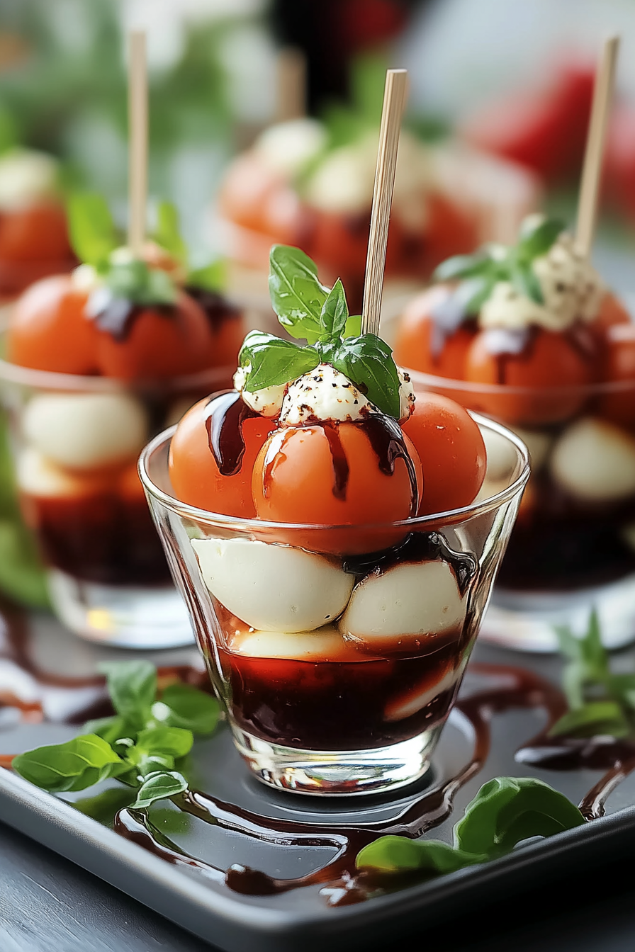 christmas mini caprese salad cups