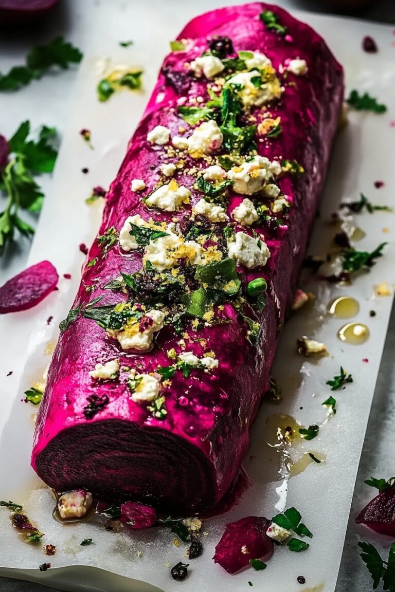 roasted beet goat cheese log
