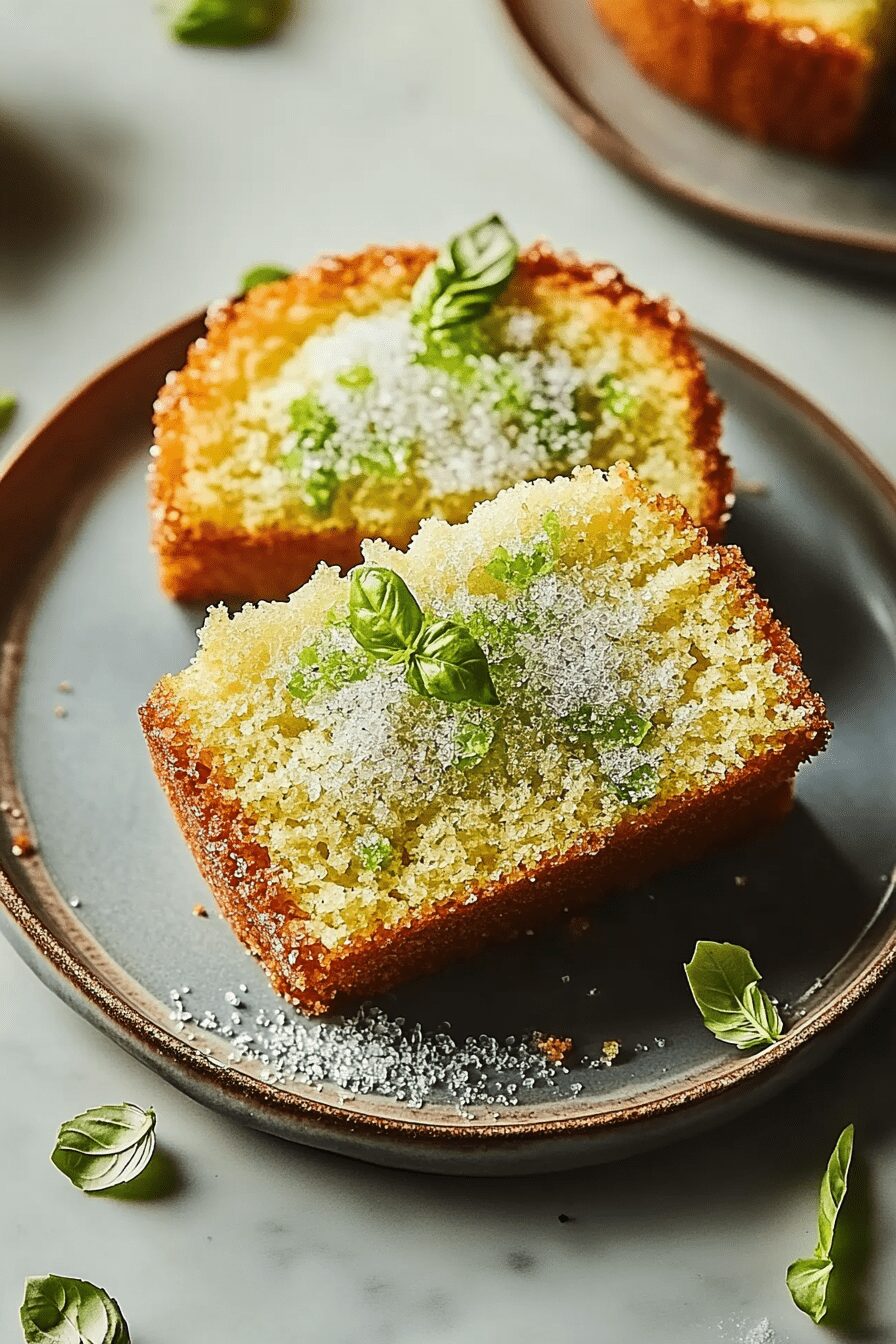 basil sugar pound cakes