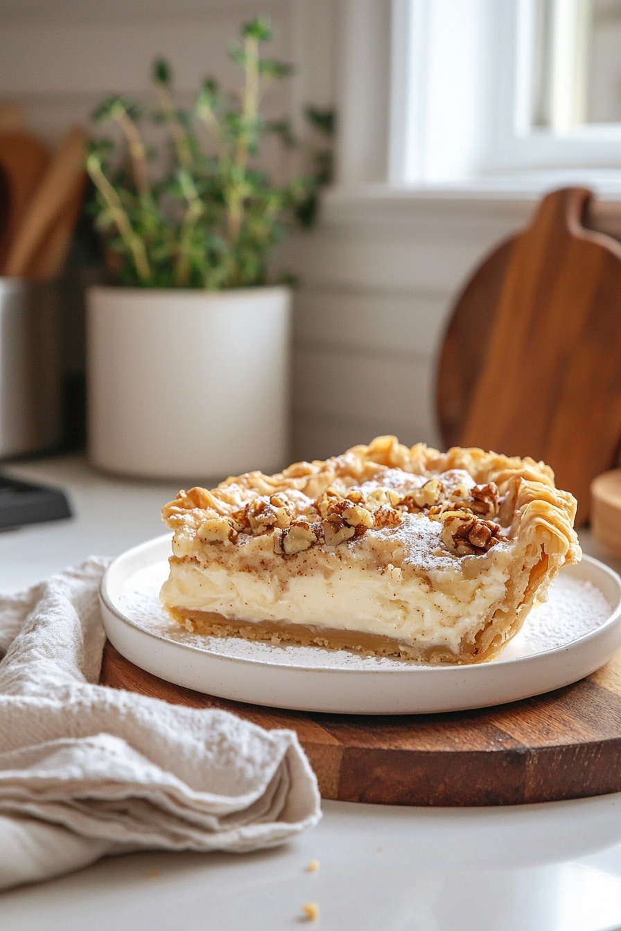 chai spiced ruffled milk pie