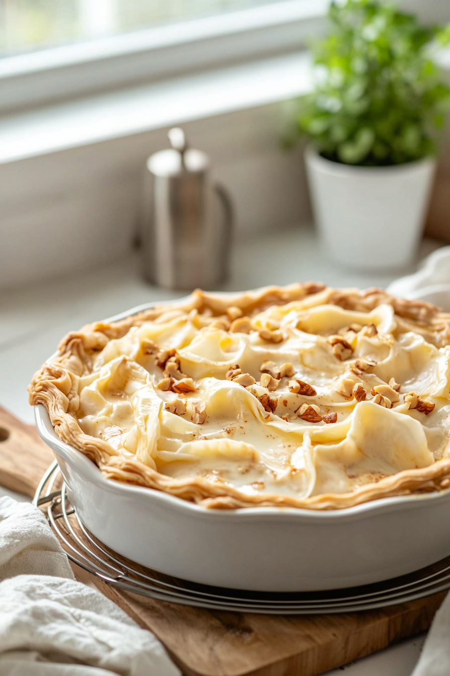 chai spiced ruffled milk pie