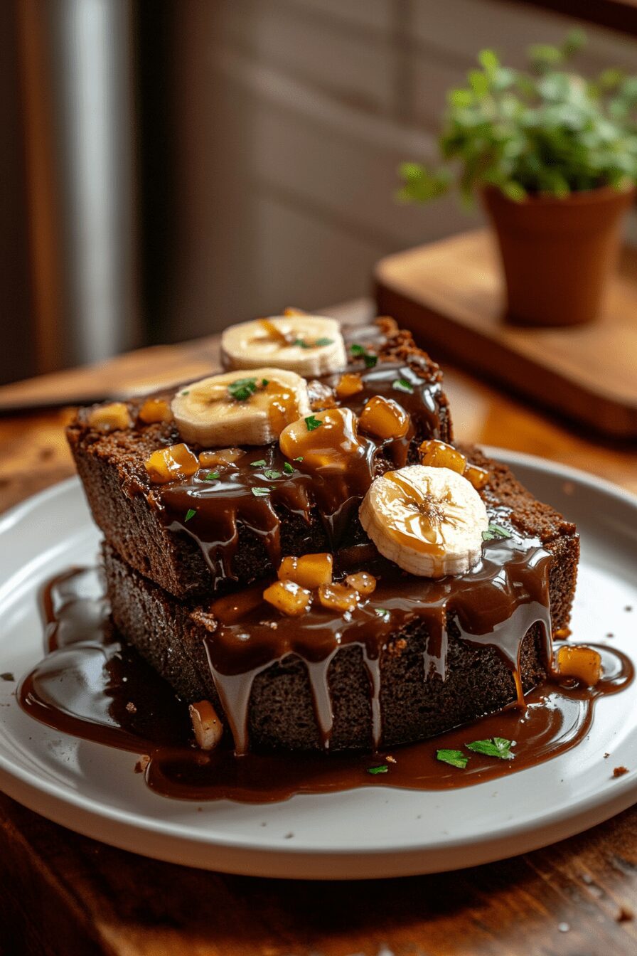 chocolate caramelised banana bread