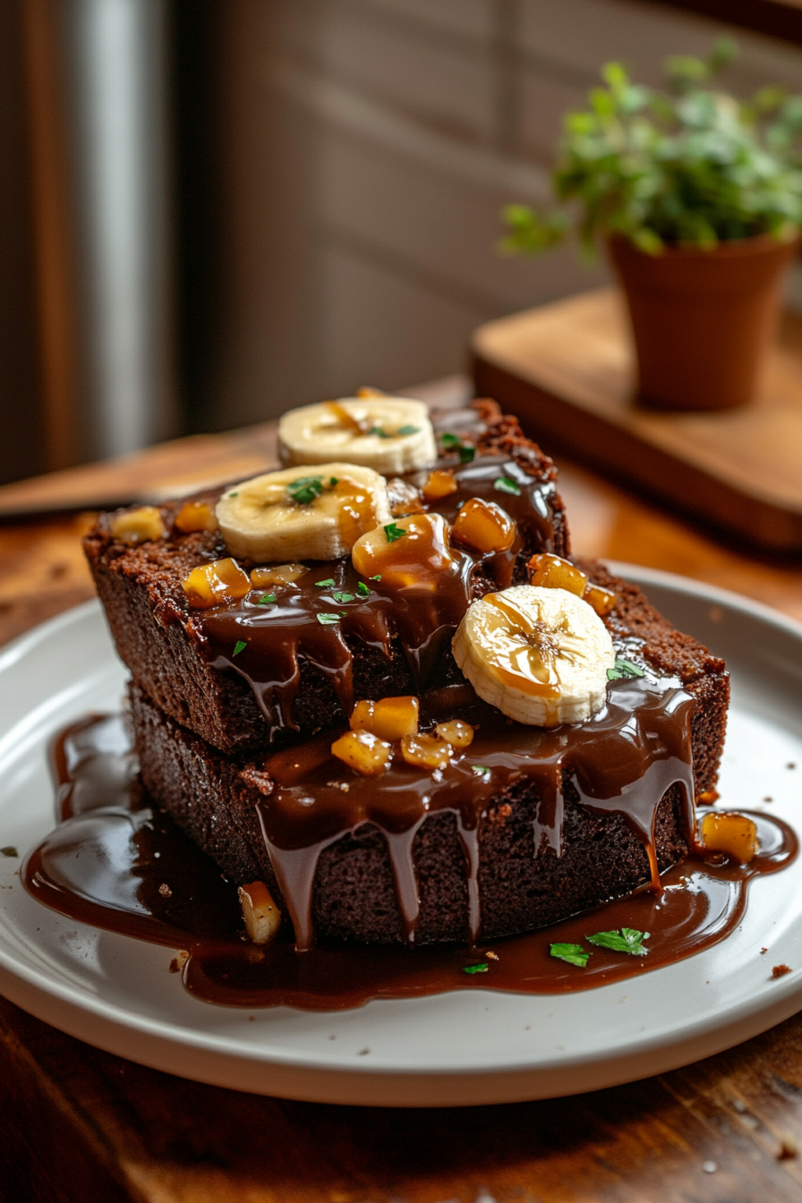 chocolate caramelised banana bread