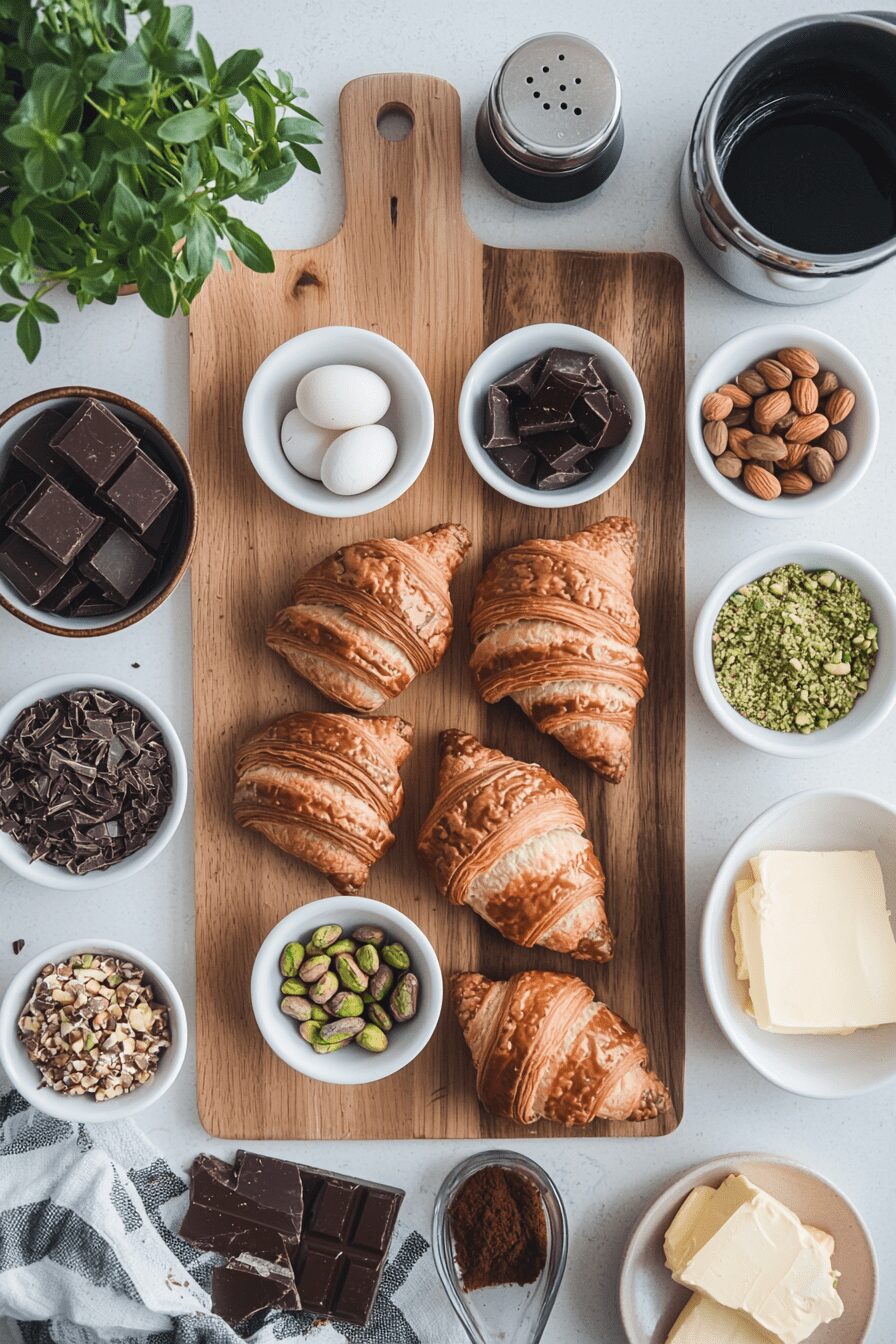 chocolate pistachio croissants
