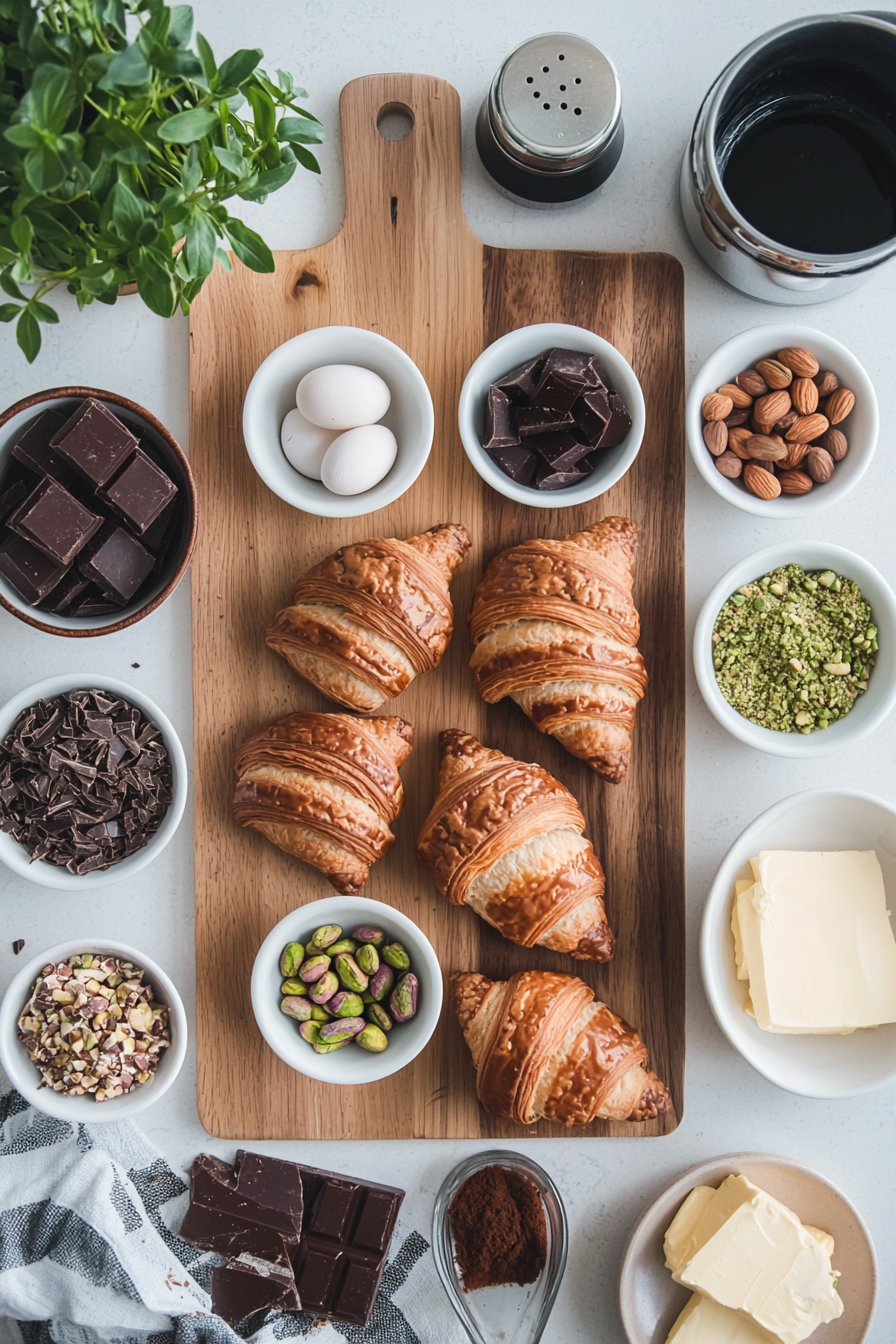 chocolate pistachio croissants