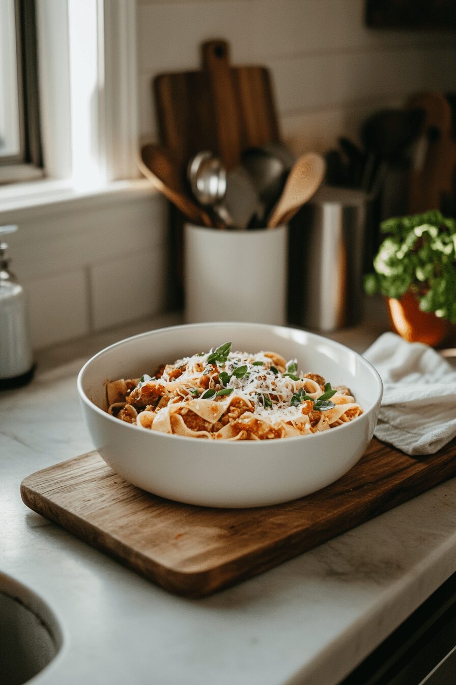 creamy calabrian chili pappardelle