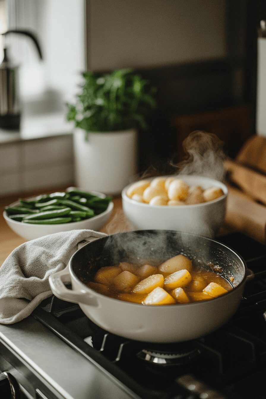 creamy harissa broth with rice