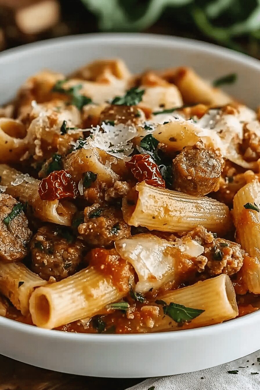 creamy italian sausage sun dried tomato pasta