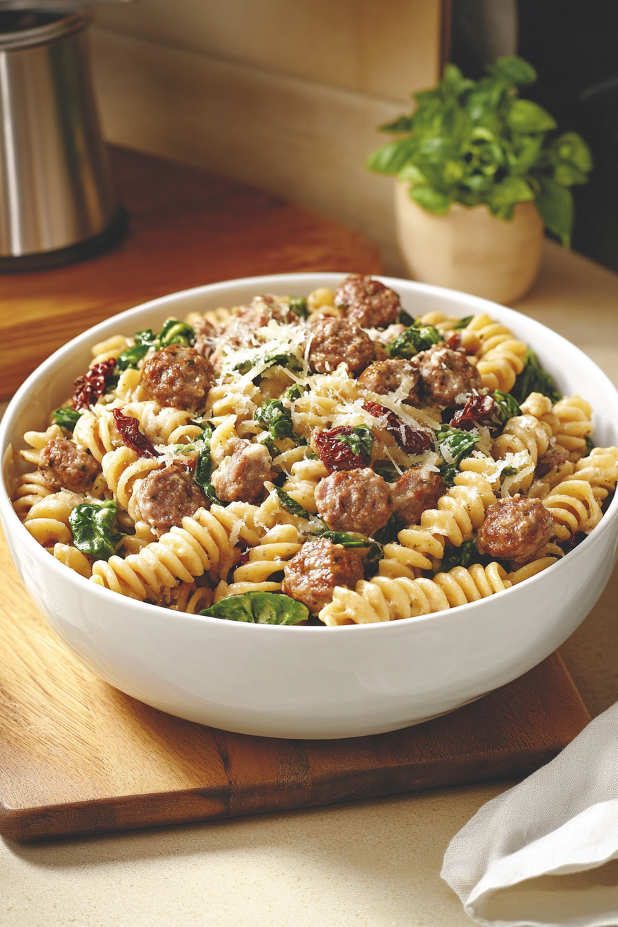 creamy italian sausage sun dried tomato pasta