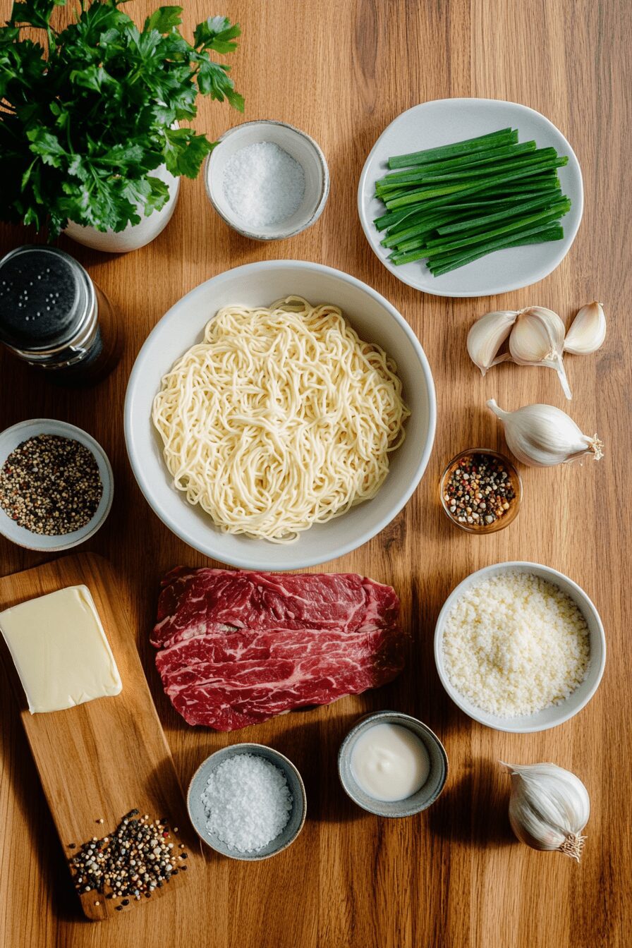 garlic butter steak lightning noodles