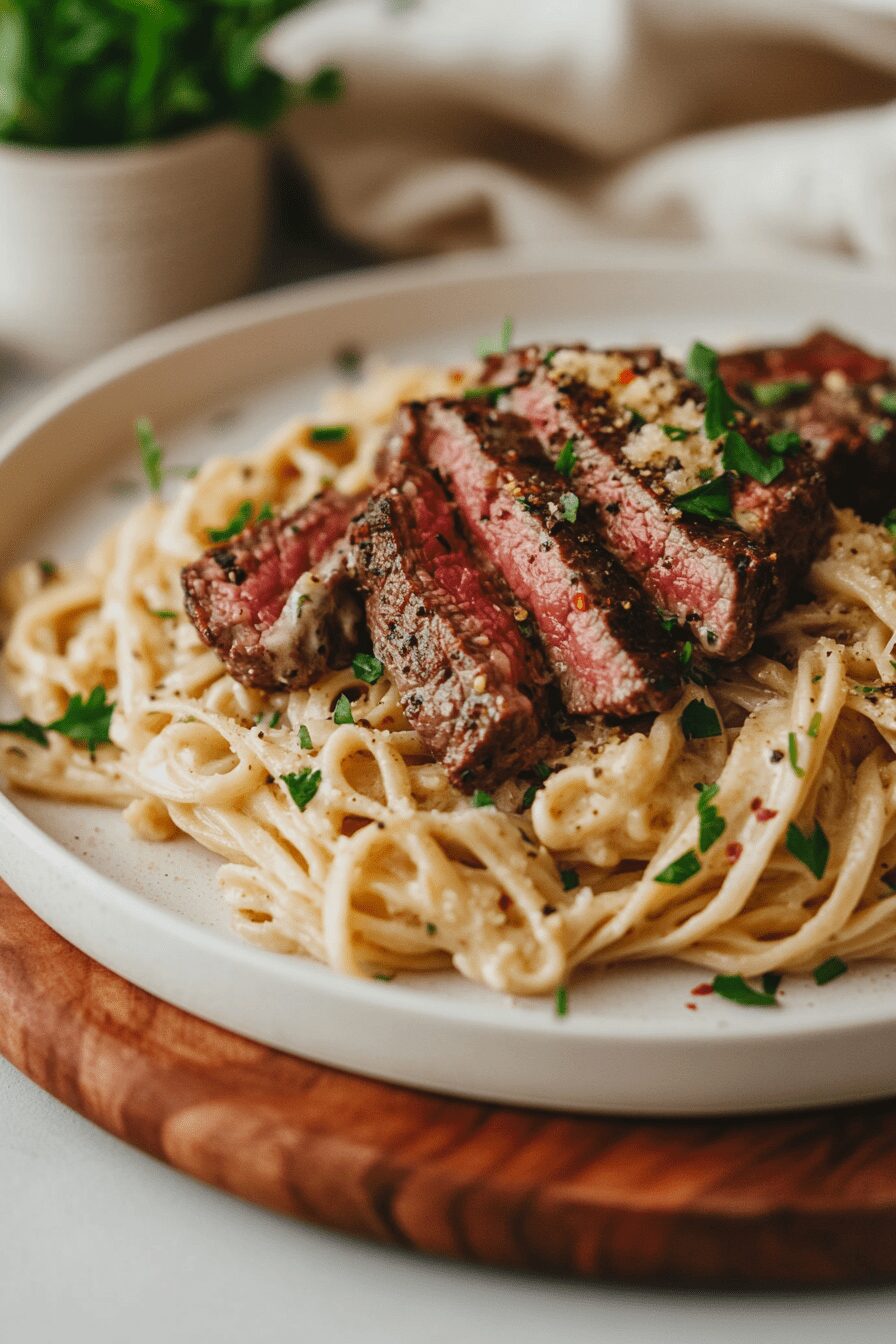 garlic butter steak lightning noodles