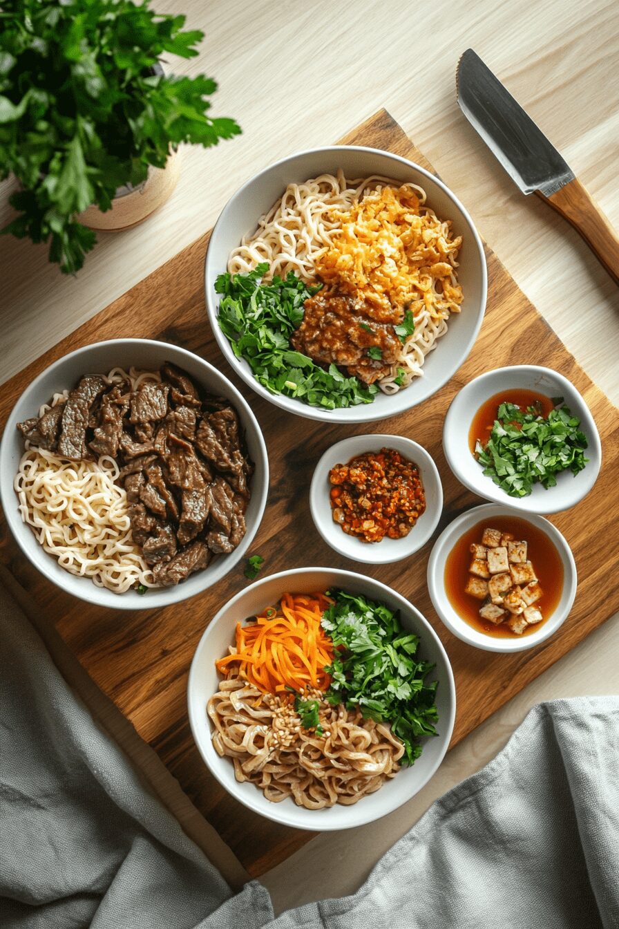 garlic butter steak lightning noodles