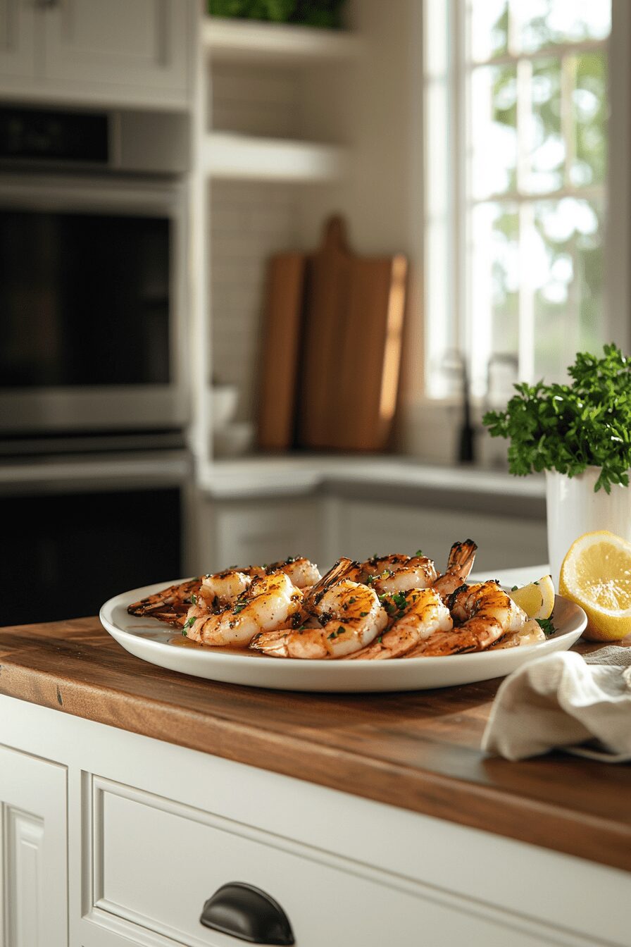 garlic confit butter bbq butterflied prawns