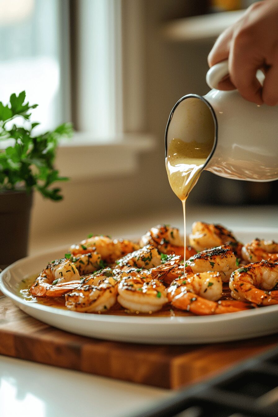 garlic confit butter bbq butterflied prawns