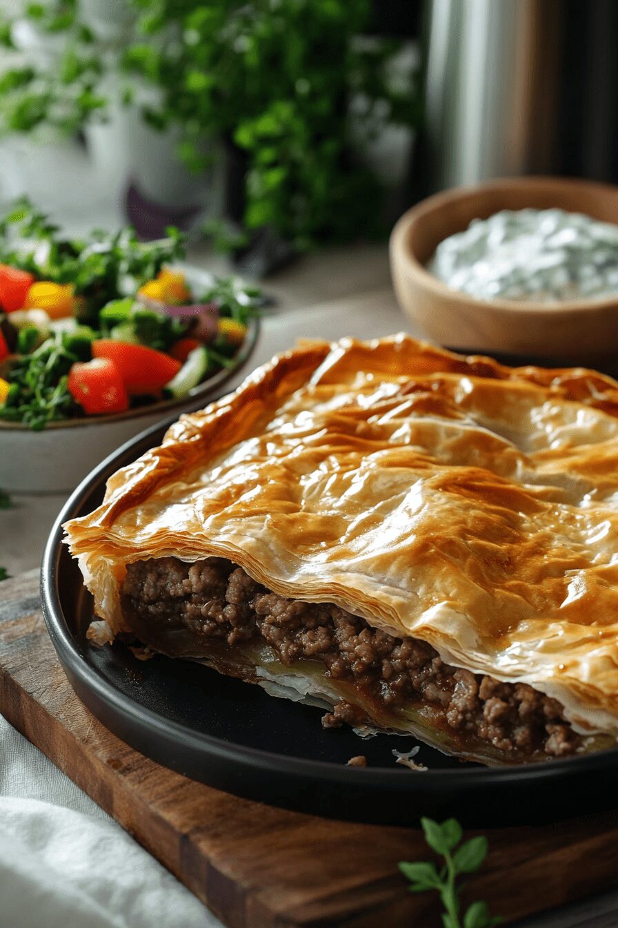 greek phyllo meat pie
