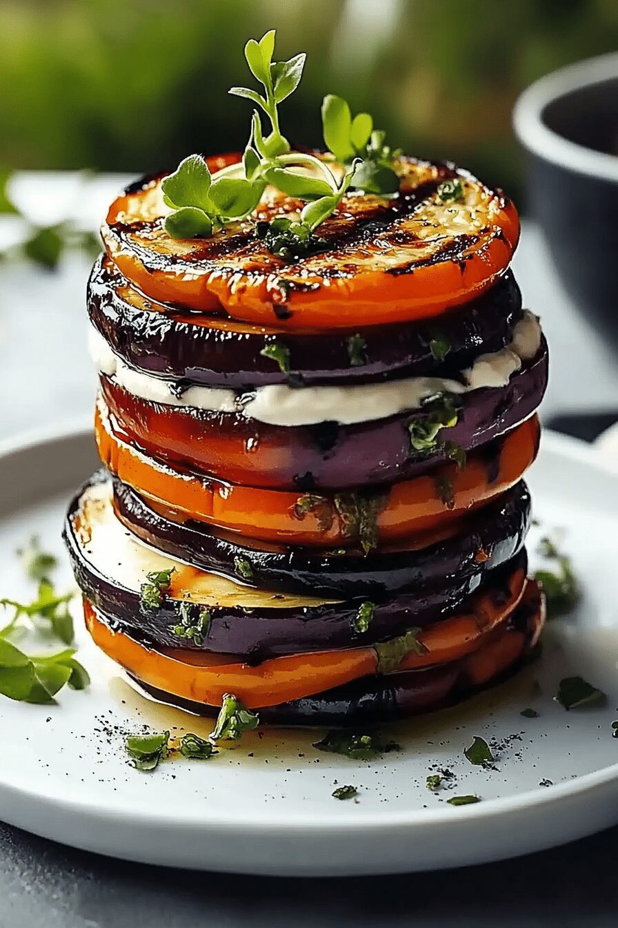 grilled eggplant stacks