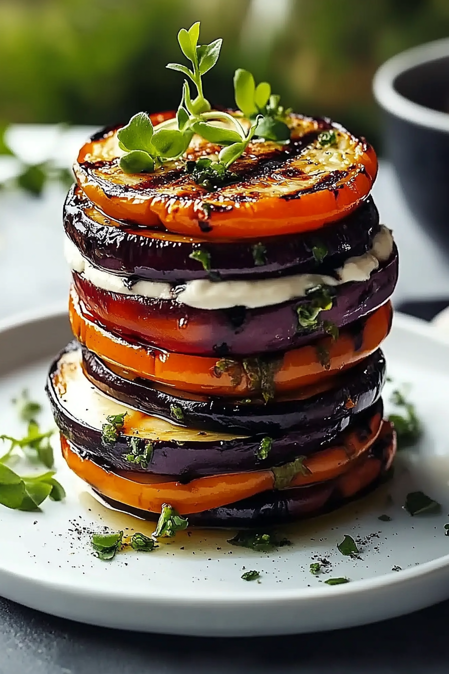 grilled eggplant stacks
