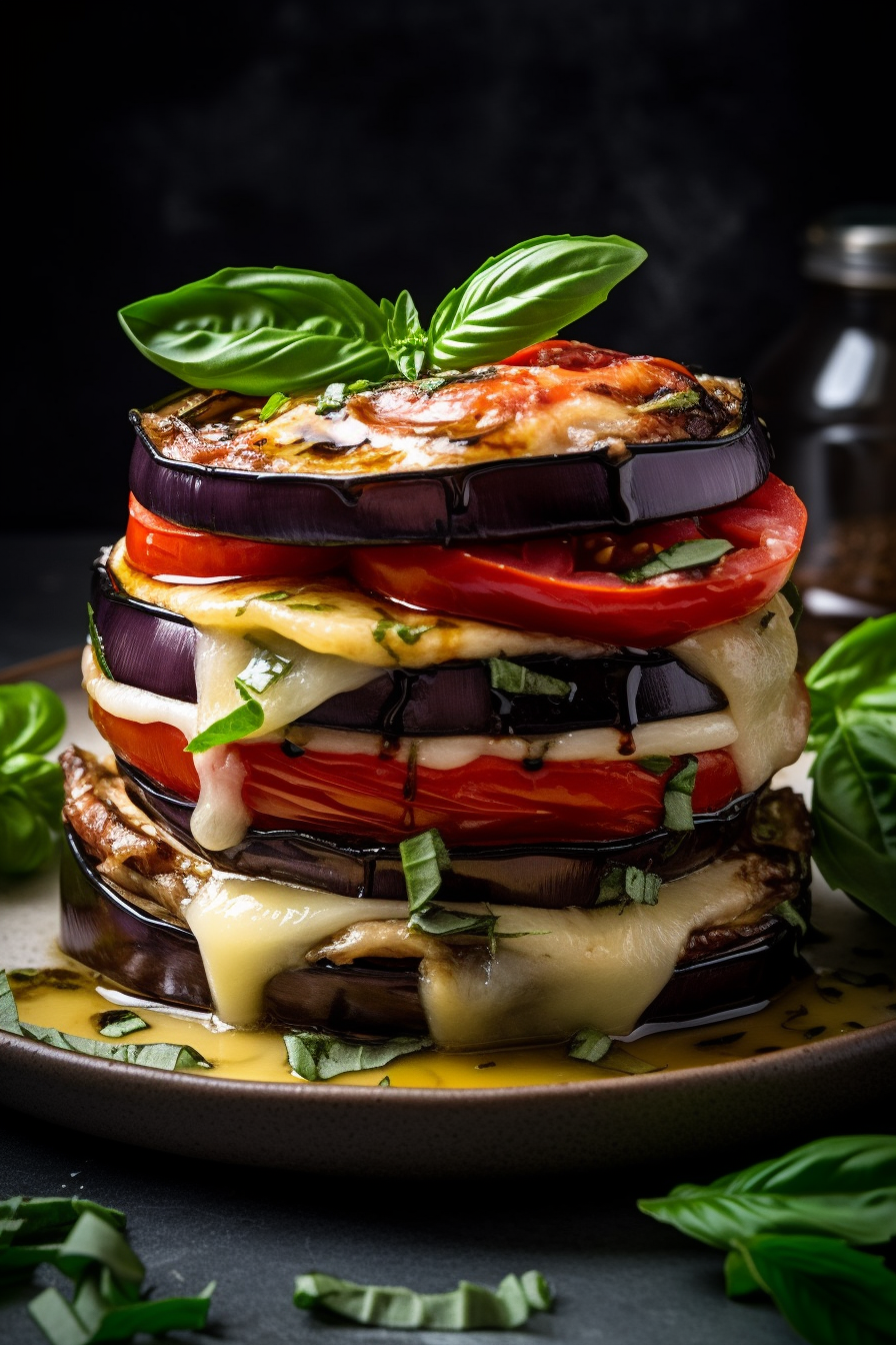 grilled eggplant stacks