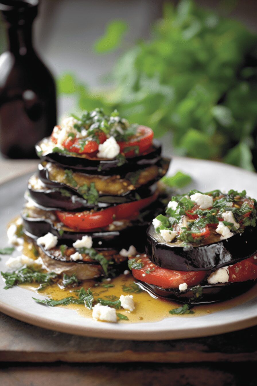 grilled eggplant stacks