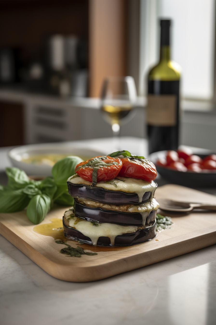 grilled eggplant stacks