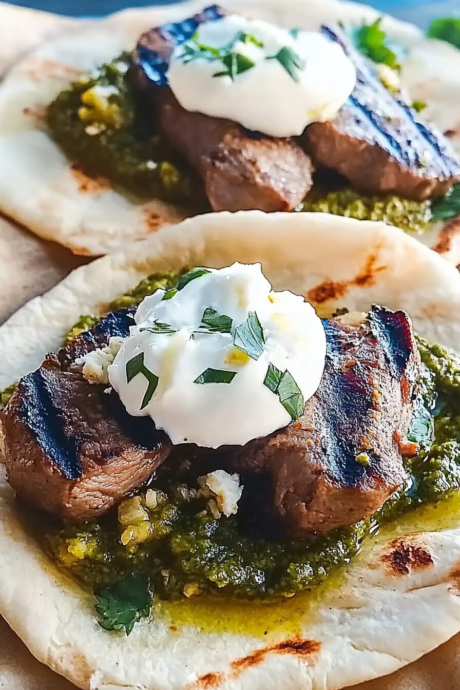 grilled lamb pitas