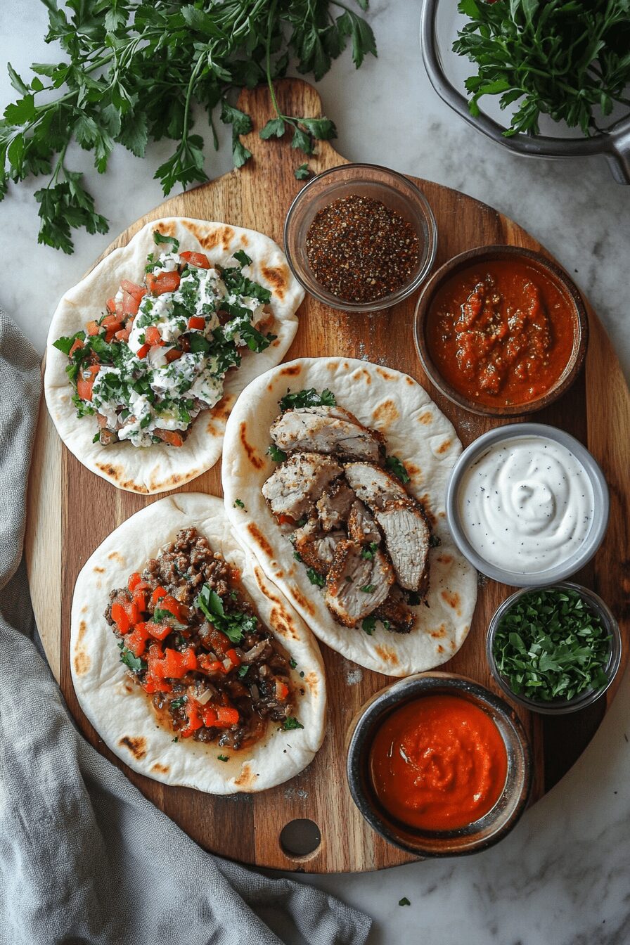 grilled lamb pitas