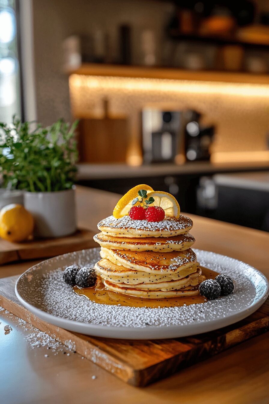 lemon ricotta poppy seed pancakes