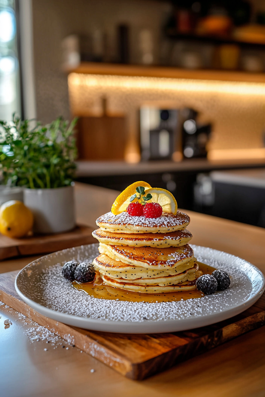 lemon ricotta poppy seed pancakes