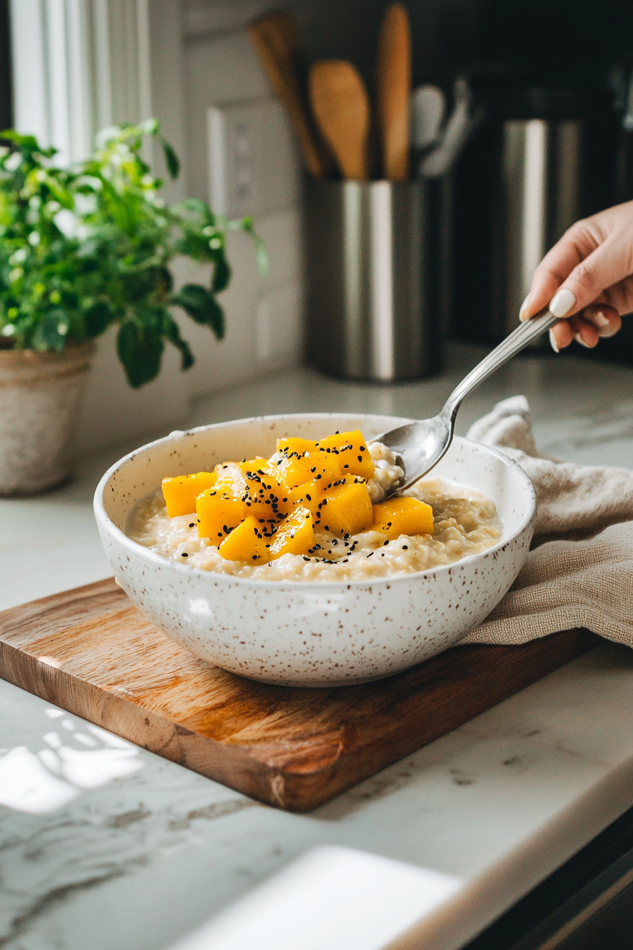 mango sticky oatmeal