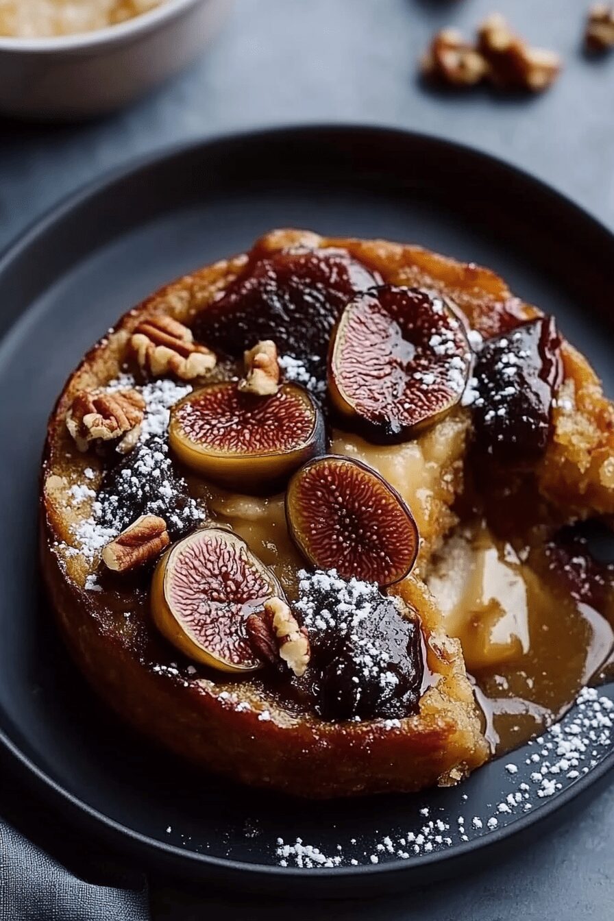 maple fig and pecan self saucing pudding