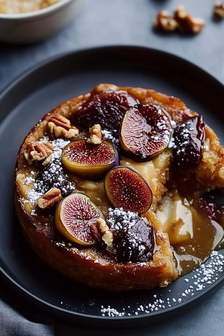 maple fig and pecan self saucing pudding