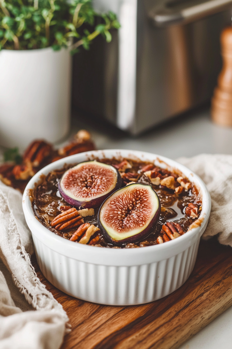 maple fig and pecan self saucing pudding